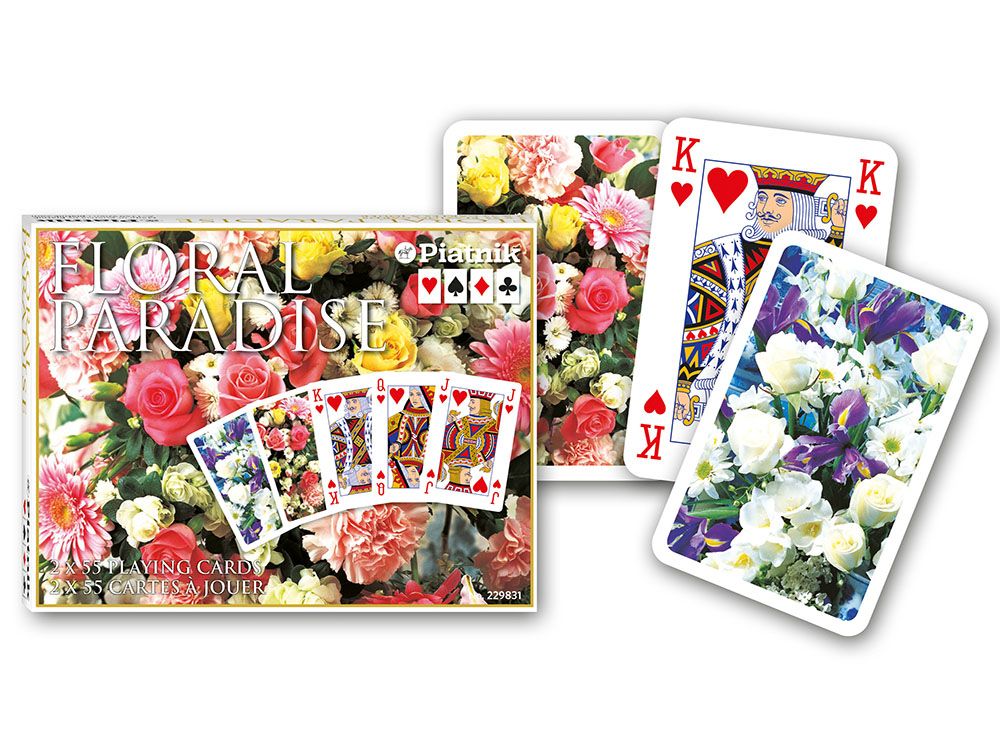Piatnik Floral Paradise Bridge Playing Cards, Double Deck (Pink) by Piatnik - ISBN: 9001890229831