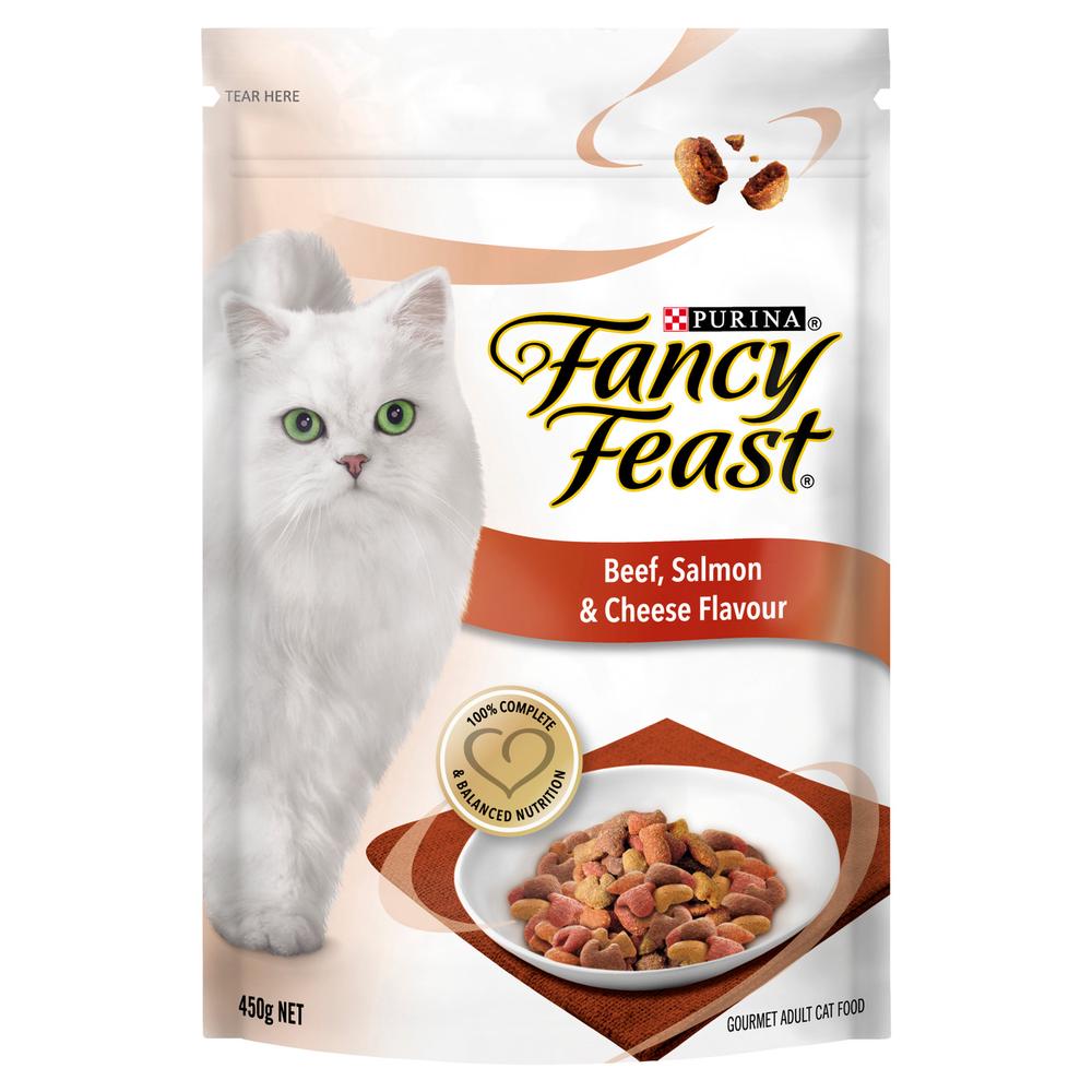 Fancy Feast Dry Beef Salmon Cheese, 4 Pack - 450g, 9300605025523