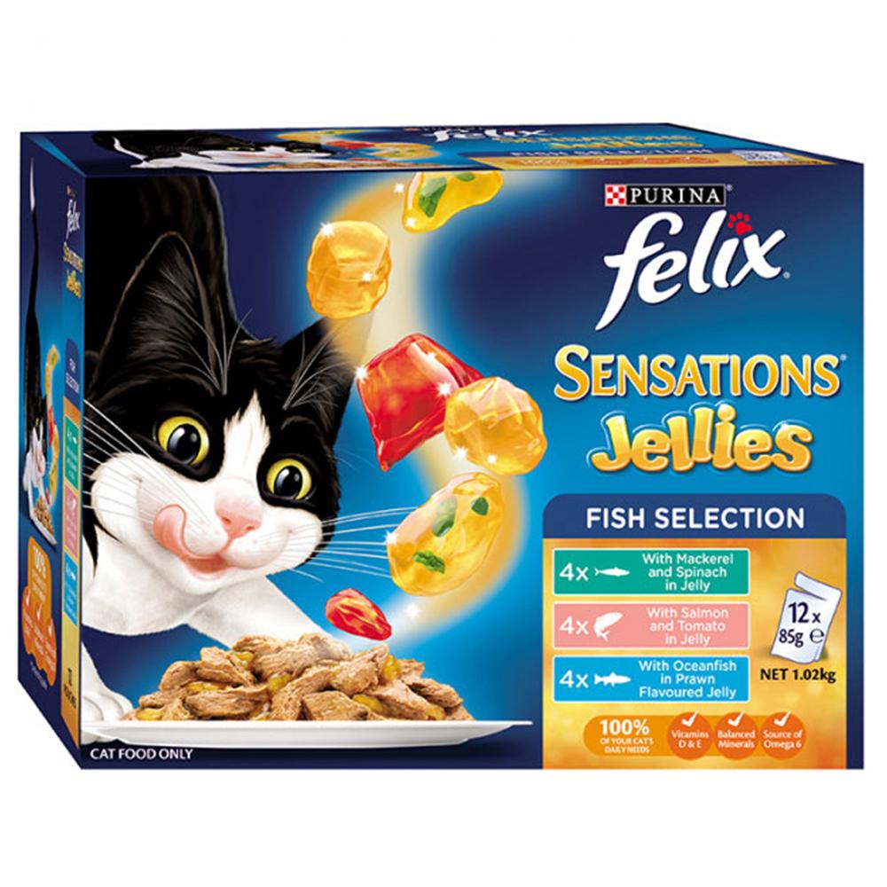 Felix Sensations Fishy Selections, 12 Pack - 85g, 9300605108196