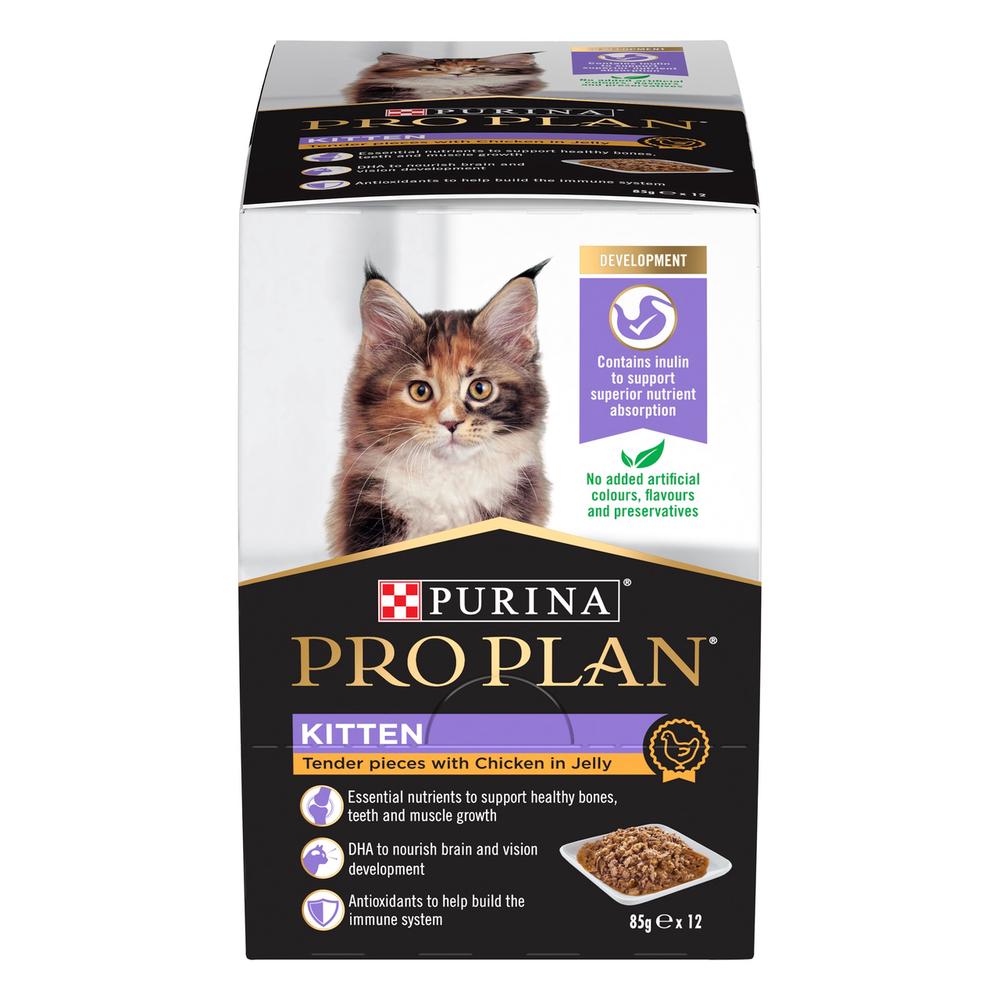 Pro Plan Kitten Chicken Pouch, 12 Pack - 85g, 9300605128200