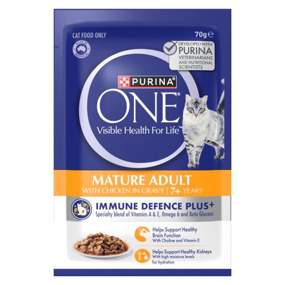 Purina One Cat Mature 7+ Chicken Pouch, 12 Pack - 70g, 9300605153905