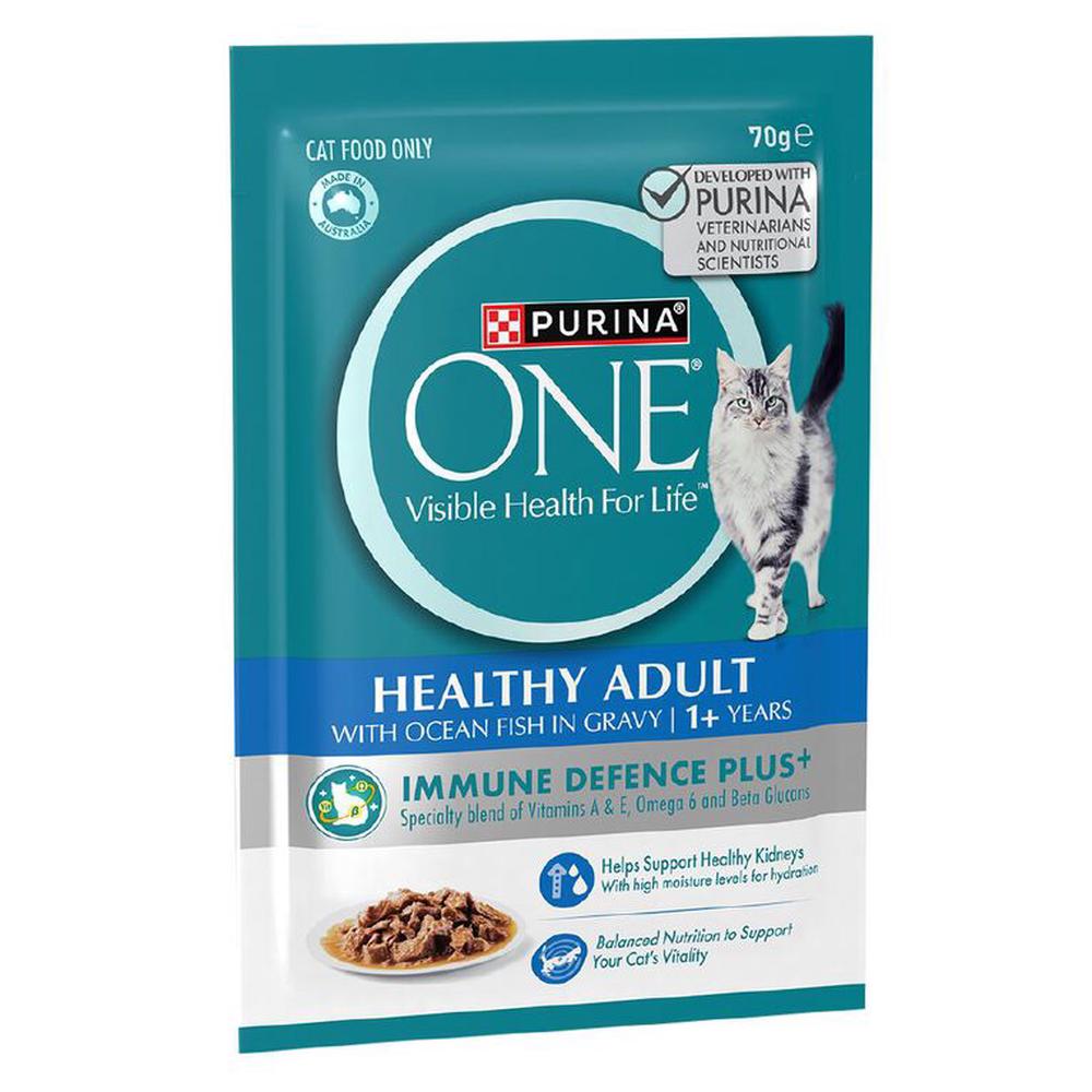 Purina One Cat Adult Ocean Fish Pouch, 12 Pack - 70g, 9300605153912