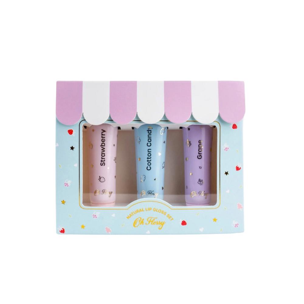Natural Lip Gloss Set, 3 Piece, 9309000303465