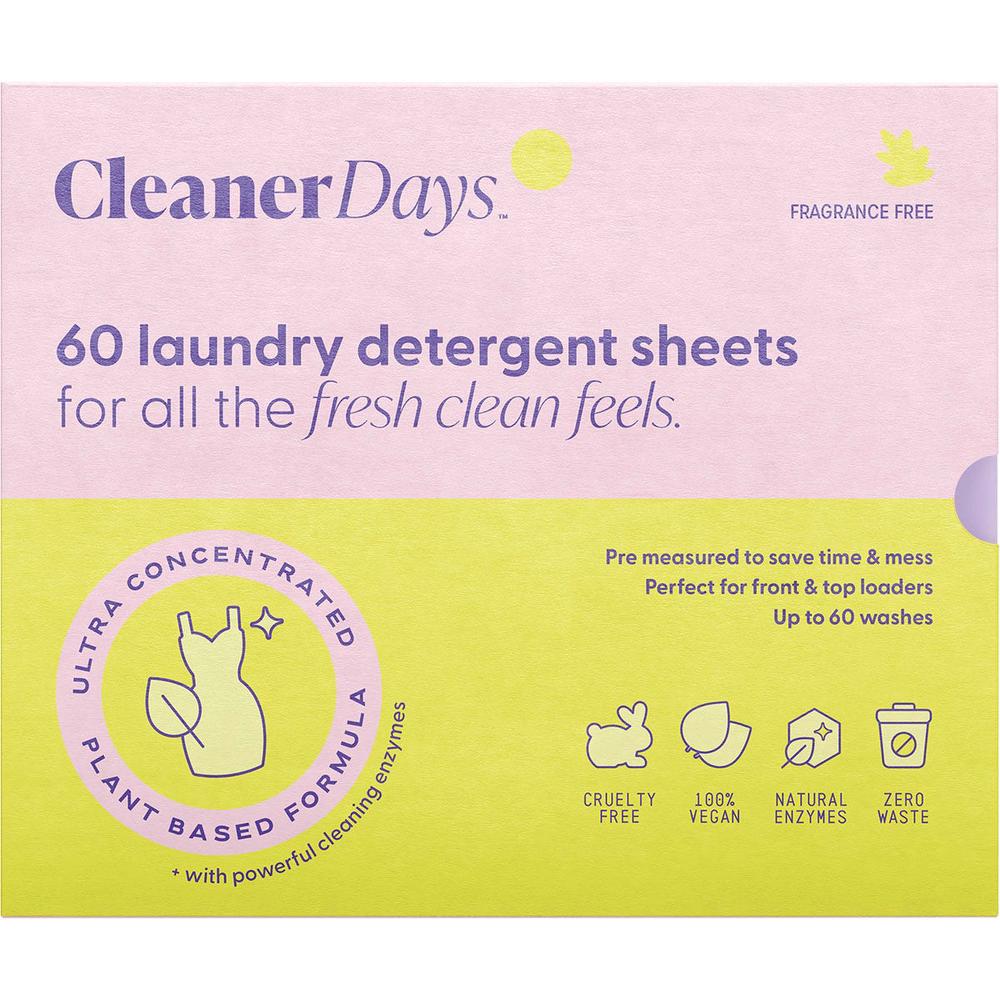 Laundry Detergent Sheets, 60 Washes (Fragrance Free), 9309001581015