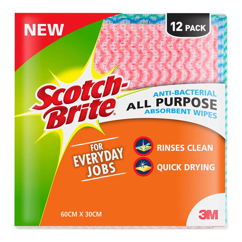 Scotch Brite Antibacterial All Purpose Wipes Pack Of 12 Buy Online   9310063060561 