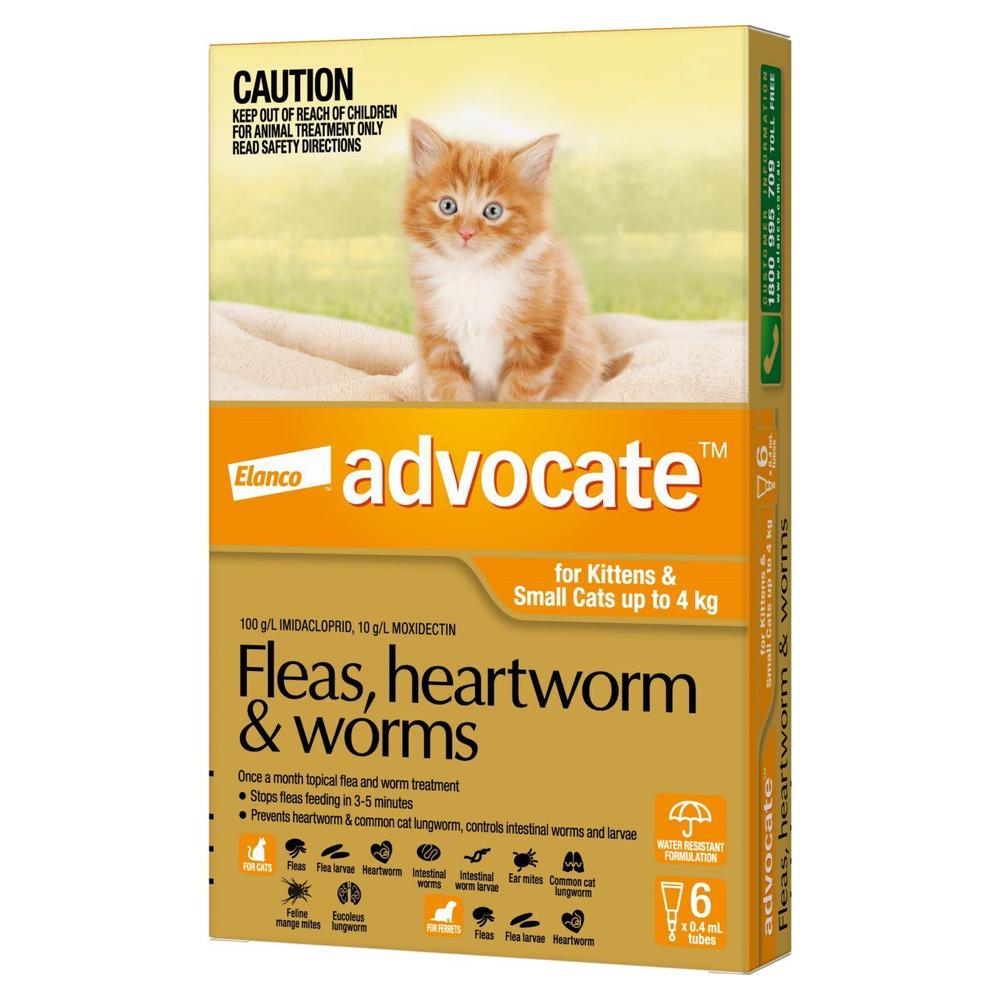 Flea & Wormer Spot on for Cats Under 4kg, 6's, 9310160805829