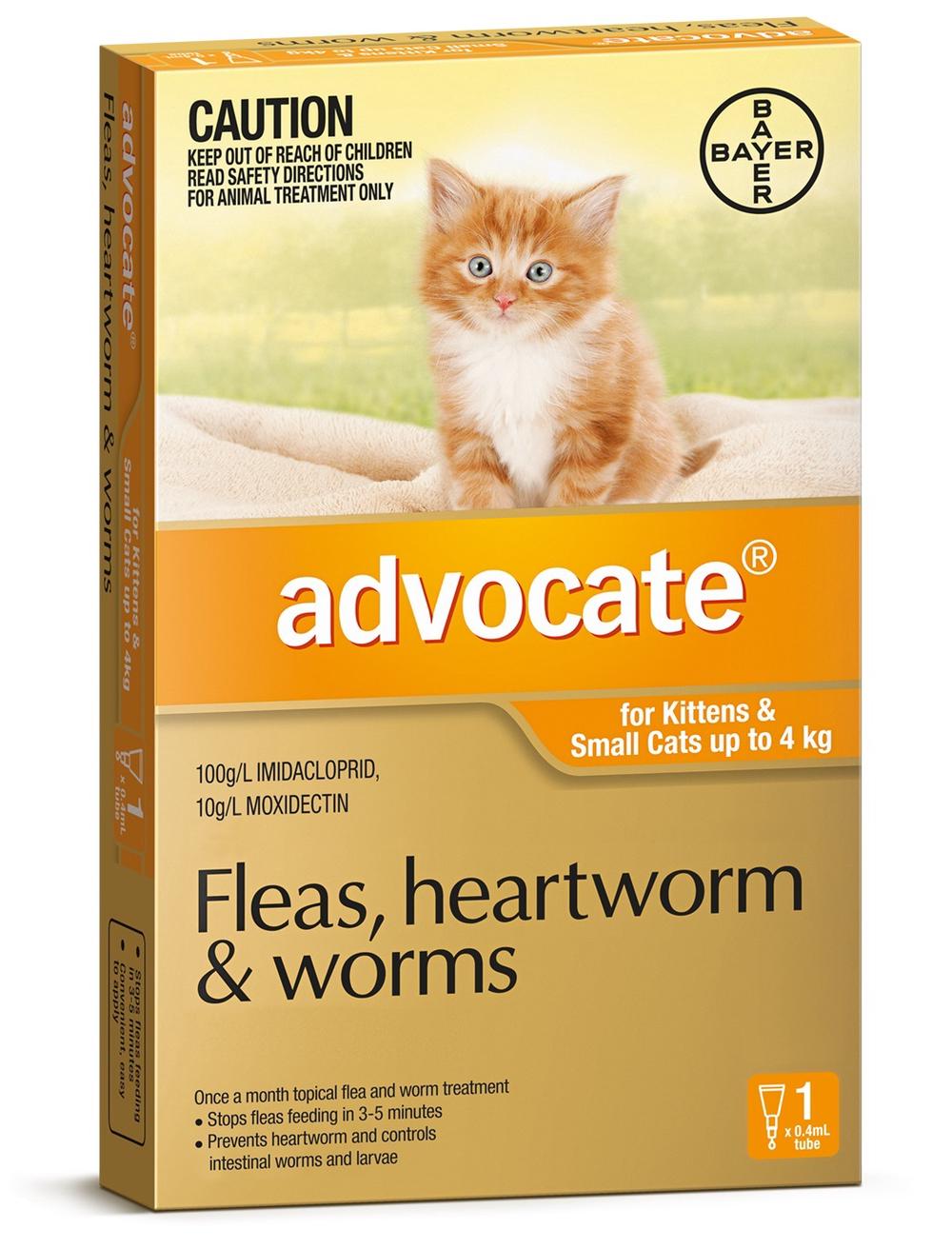 Advocate Flea & Wormer Spot on for Cats Under 4kg, Sigle Dose | Buy ... - Flea Prevention For Kittens Under 4 Months