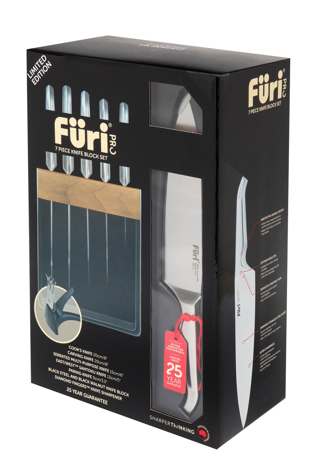 Furi Pro Ltd Ed Knife Block Set, 7 Piece (Black) Buy online at The Nile