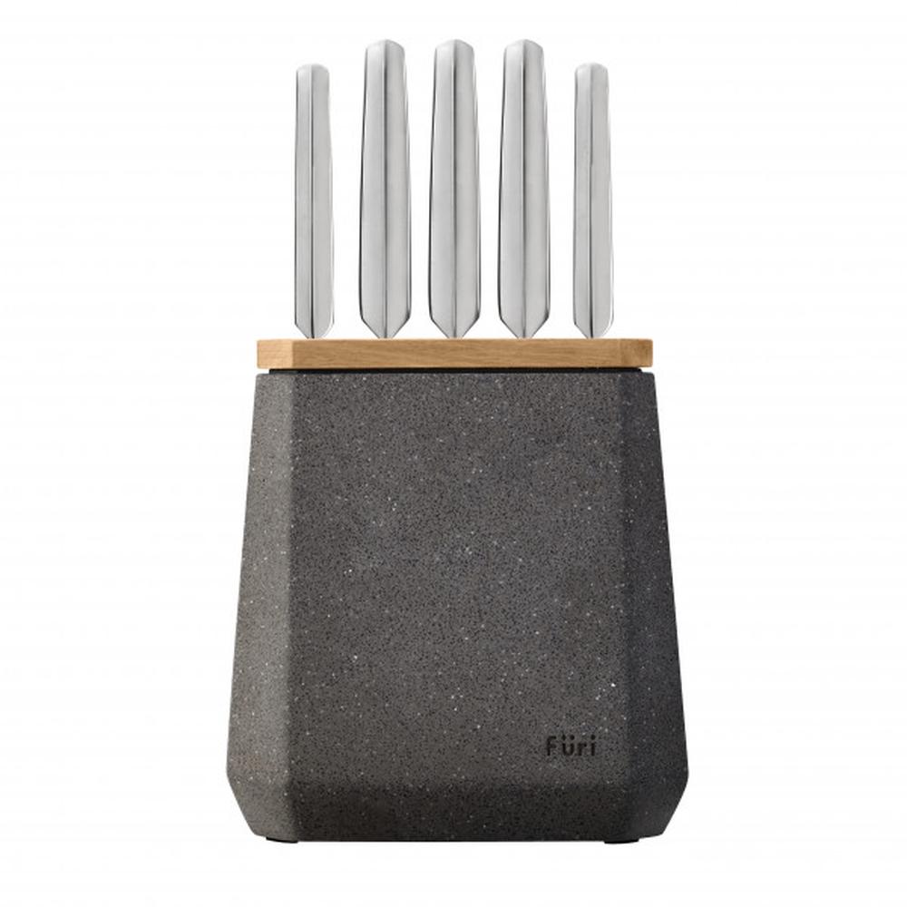 Stone Knife Block Set, 6 Piece (Flint Terazzo), 9310346415071