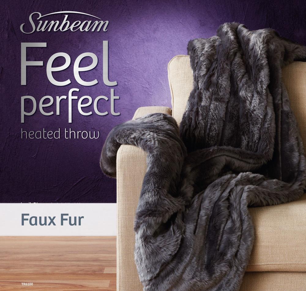 Sunbeam Feel Perfect Faux Fur Heated Throw Rug Buy online at The Nile