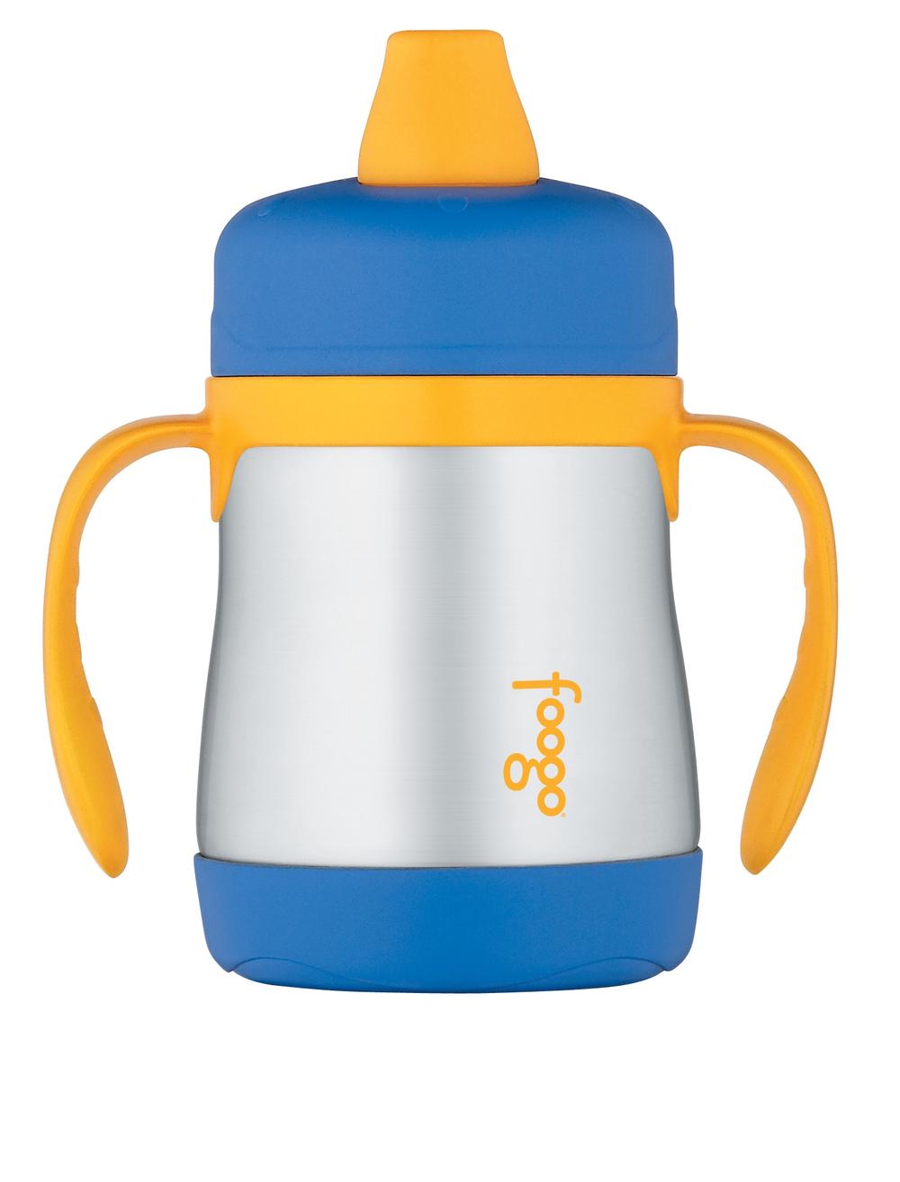 Thermos - Foogo Stainless Steel Sippy Cup, Yellow/Blue, 10 Oz