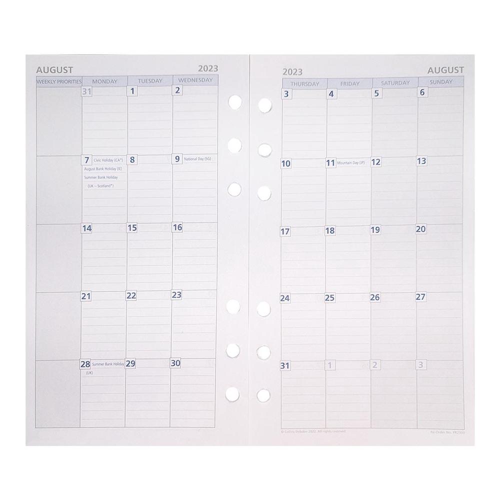 Debden Personal Dayplanner Refill 2023 Month to View Buy online at The Nile