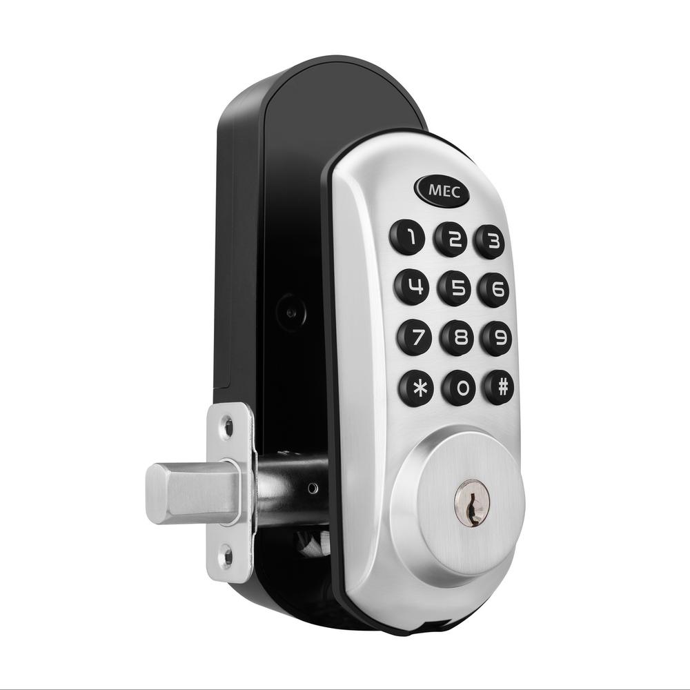 MEC Smart Lock Digital Motorised Deadbolt 20 User Codes, Backlit (Chrome), 9312737015440