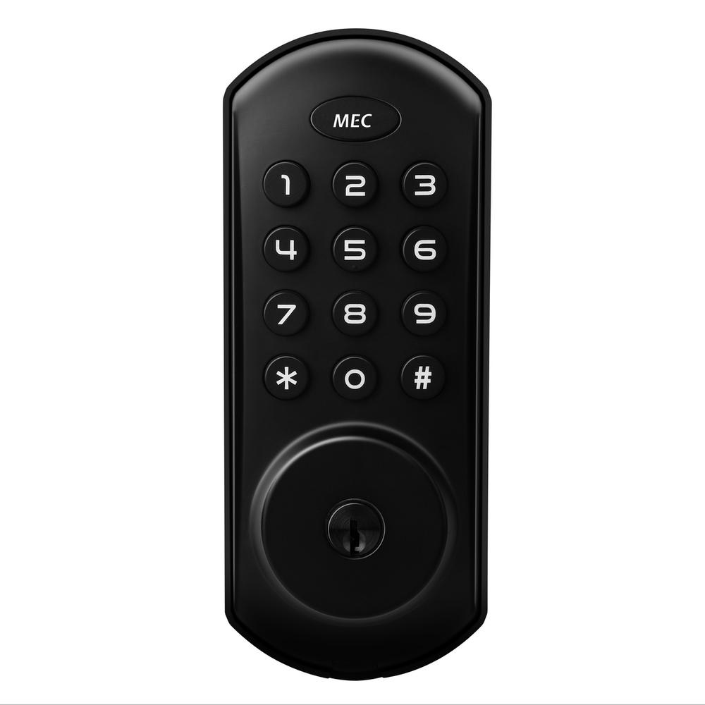 MEC Smart Lock Digital Motorised Deadbolt 20 User Codes Electronic, Backlit (Matte Black), 9312737015464