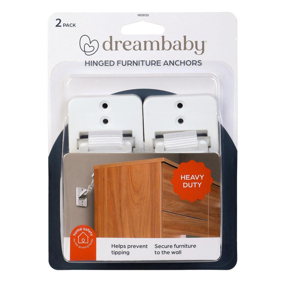 Dreambaby 2x Hinged Furniture Anchors, 9312742314286