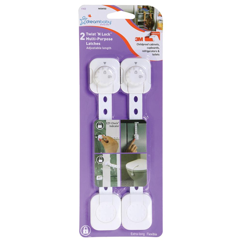 Twist 'N Lock Multi-purpose Latch, 2 Pack (White), 9312742314323