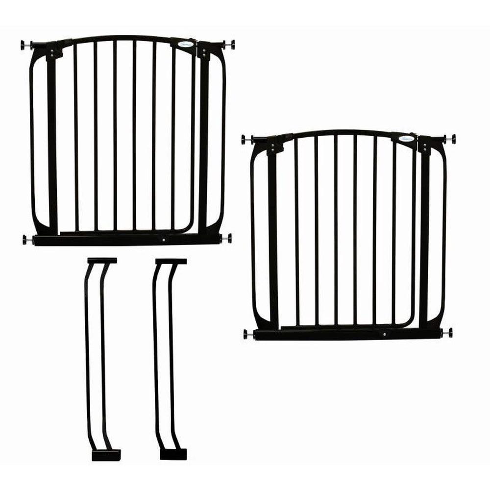 2 Sets Chelsea Doorway Security Gate & Extension (Black), 9312742378615
