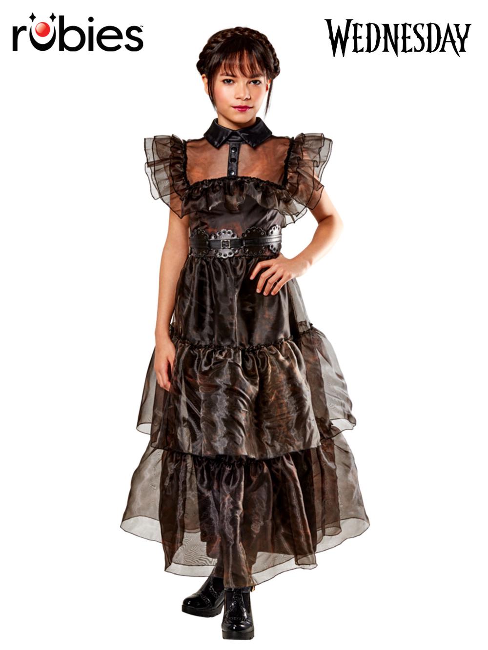 Rubbies Deerfield Wednesday Rave'n Deluxe Costume (Netflix), Child - 6-8 Years, 9312853078596