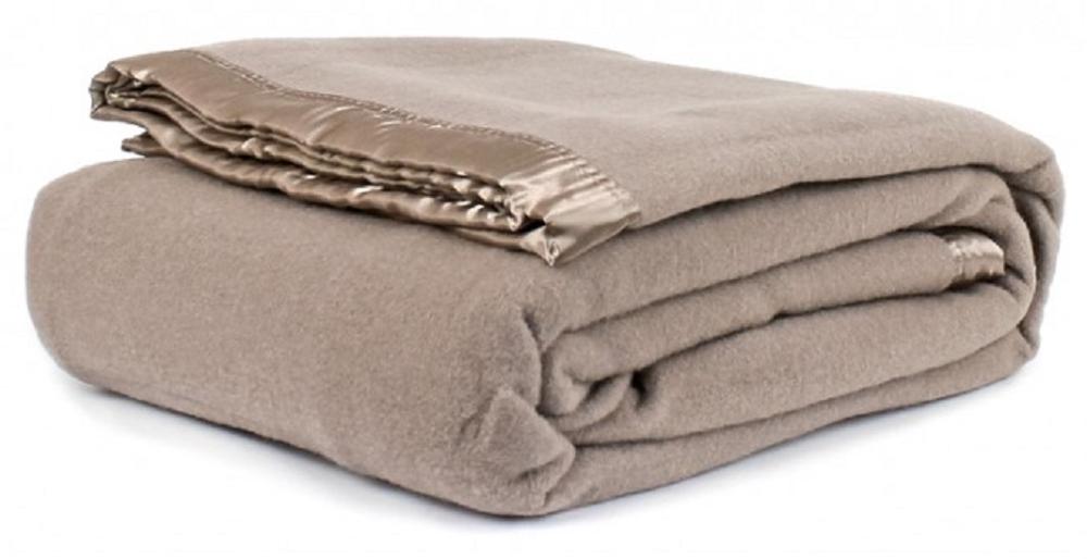 Jason Australian Wool Blanket with Satin Trim Edge Taupe