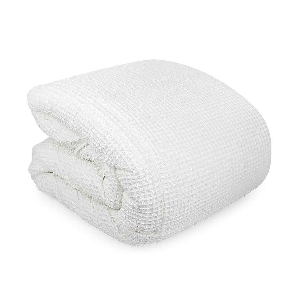 Waffle Comforter (White) - Queen, 9313571139491