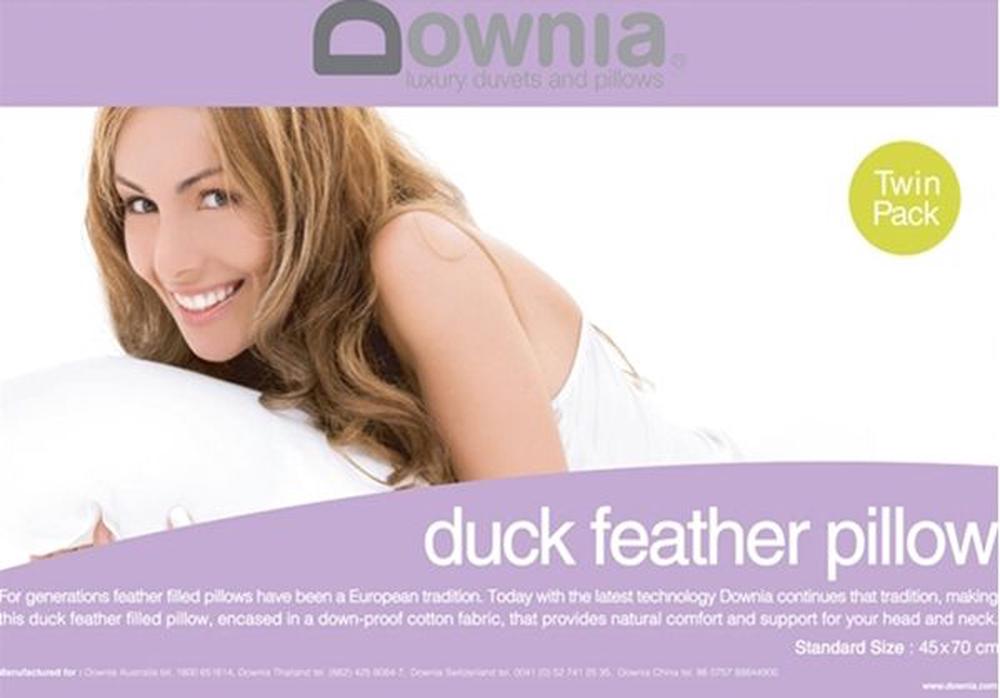 Twin Pack Duck Feather Pillow - Standard, 9313616410073