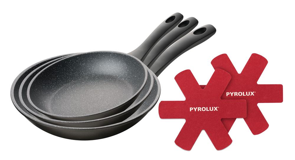 Pyrostone Frypan Set 3pc 20 26 & 30cm With Felt Protectors, 9313803118249