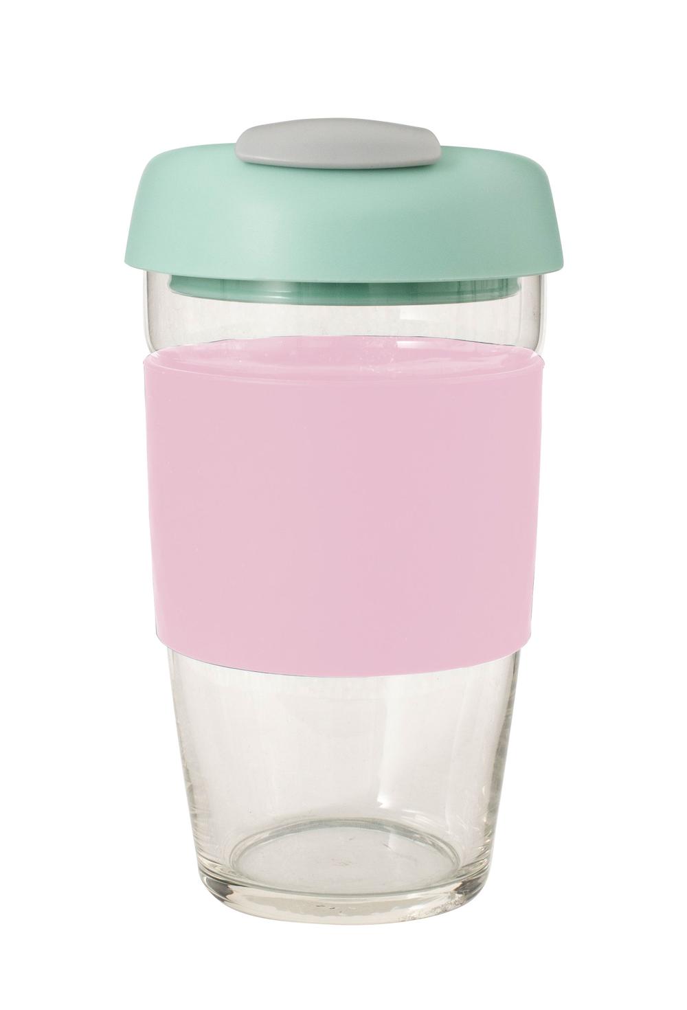 Glass Go Cup (Pink/Mint/Grey), 9313803138476