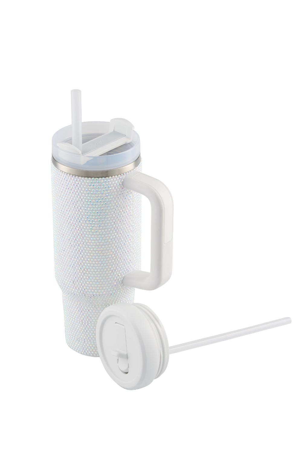 HydroQuench Insulated Tumbler with Two Lids (Luxe White), 9313803140189