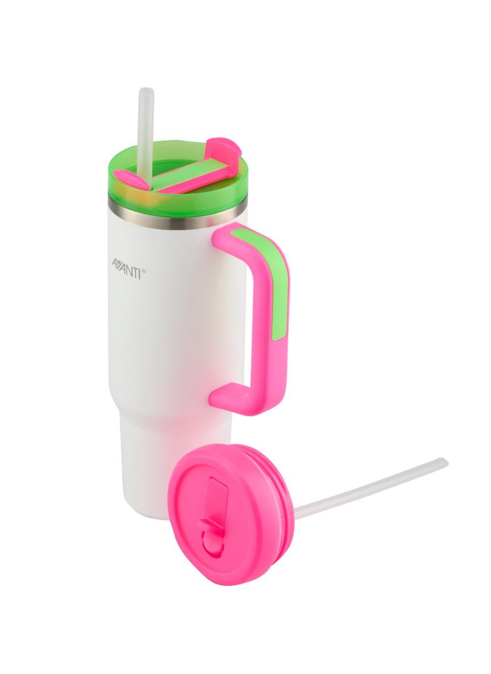 Avanti HydroQuench Insulated Tumbler With Two Lids (White Multicolor) - 1L, 9313803140981