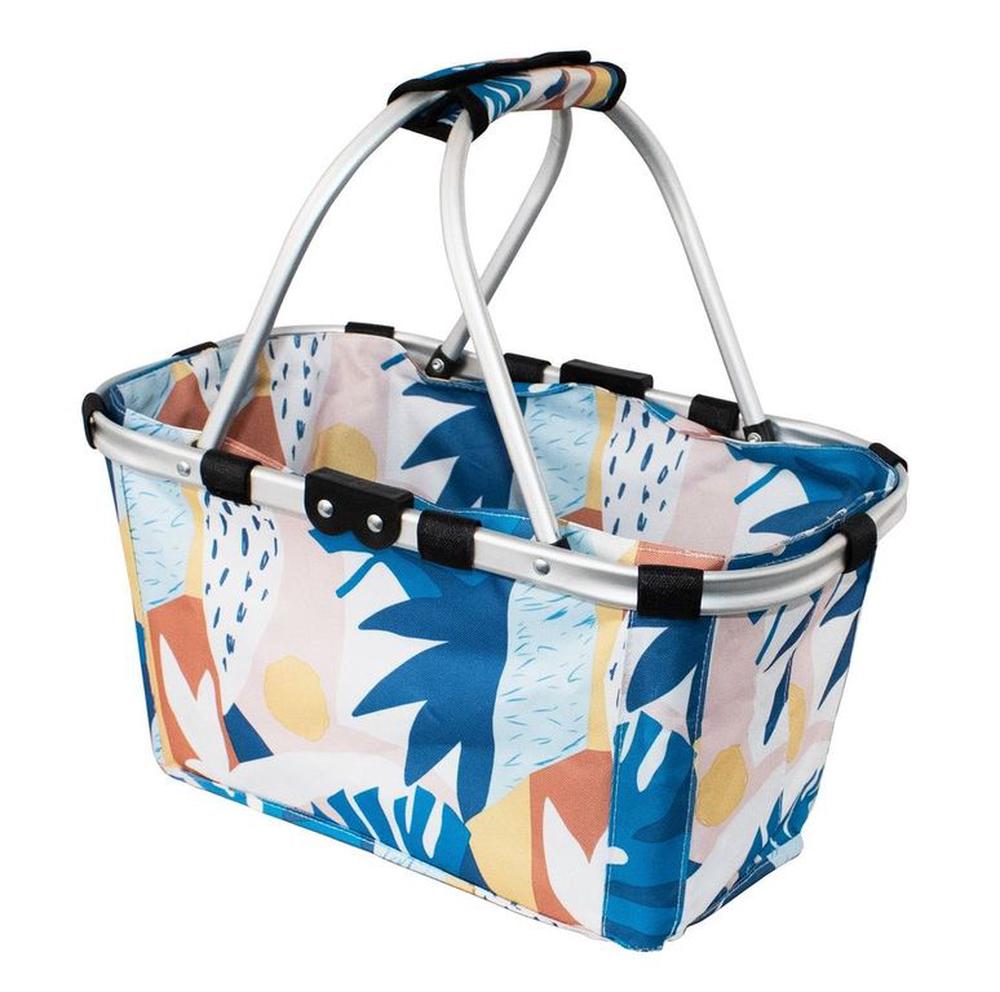 Two Handle Foldable Carry Basket (Abstract Monstera), 9313803141643