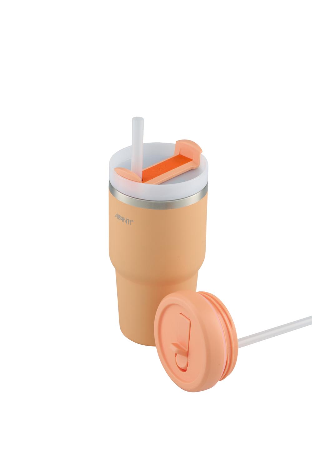 Avanti HydroQuench Insulated Smoothie Tumbler With Two Lids (Peach) - 550mL, 9313803143821