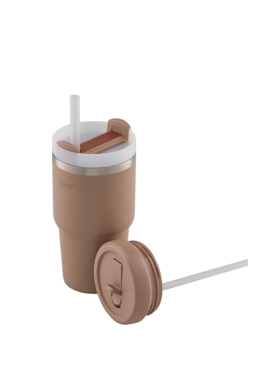 Avanti HydroQuench Insulated Smoothie Tumbler With Two Lids (Mocha) - 550mL, 9313803143838