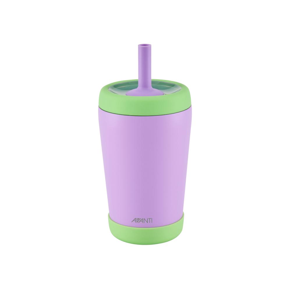 Avanti YumYum Insulated Tumbler with Silicone Straw and Bumper (Purple/Green) - 350mL, 9313803145153