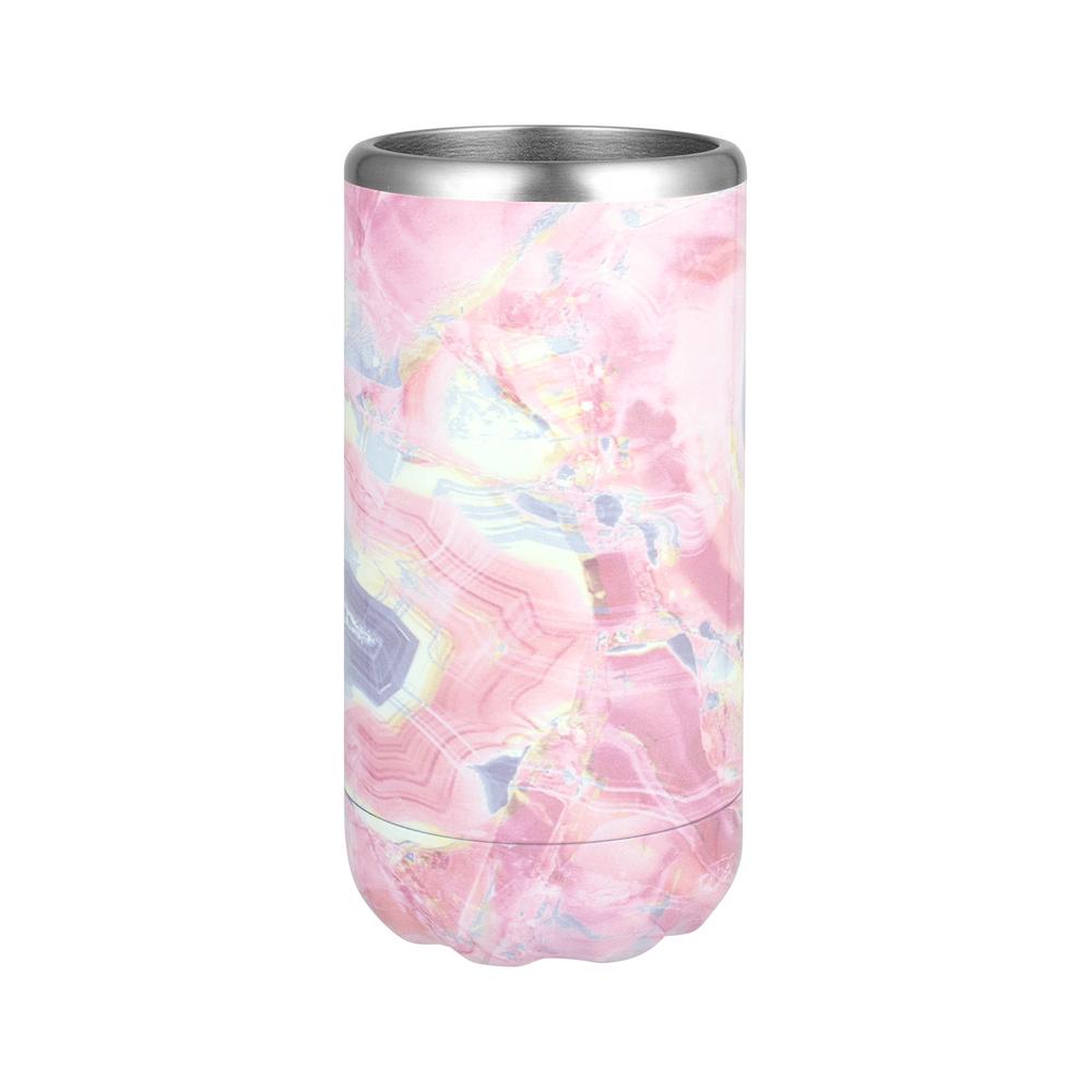 Slim Double Wall Insulated Can & Stubbie Holder (Pink Marble), 9313803151345