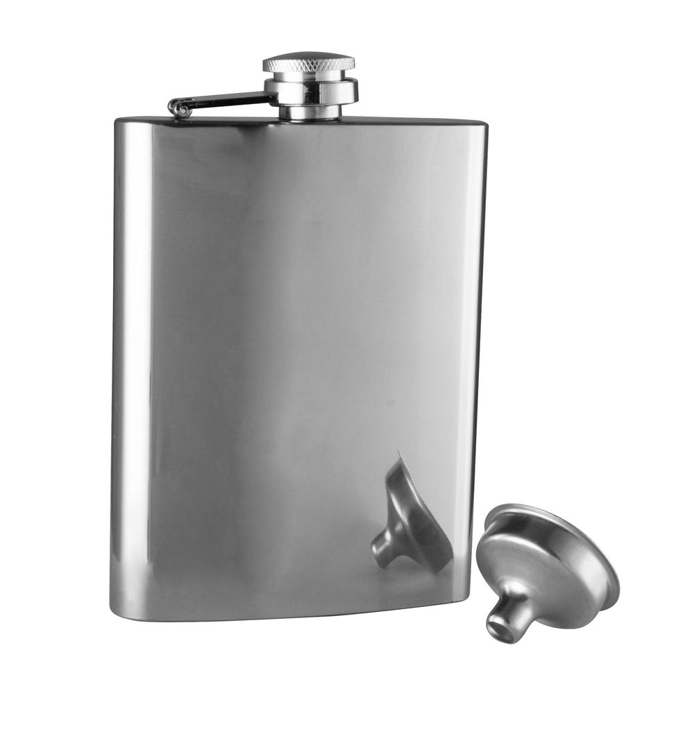 Classic Polished Hip Flask With Funnel - 236mL, 9313803152663