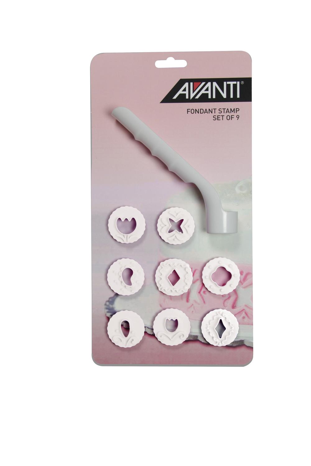Avanti Fondant Stamp, 9 Piece Set, 9313803165403