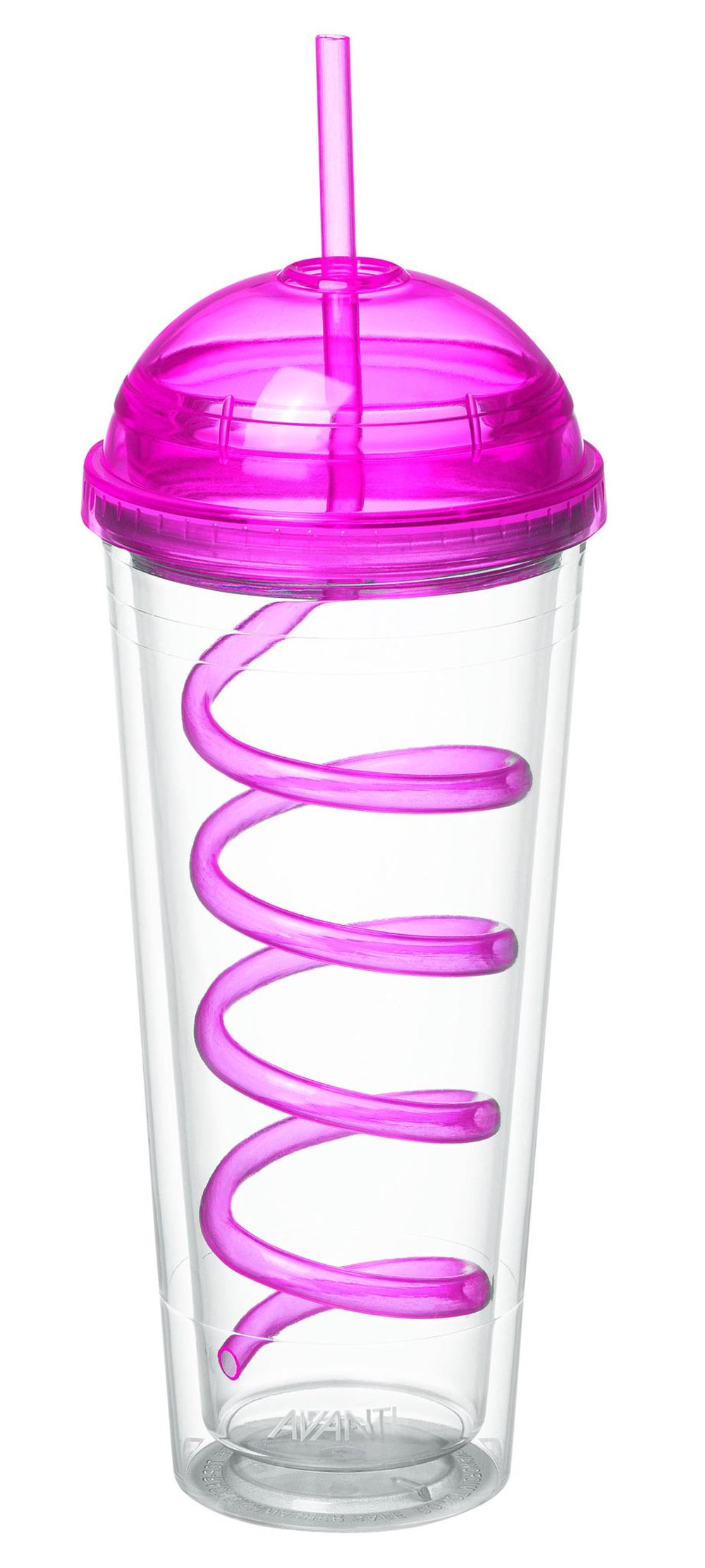 Avanti Twin Wall Tumbler With Spiral Straw 600ml Pink | Buy Online At ...