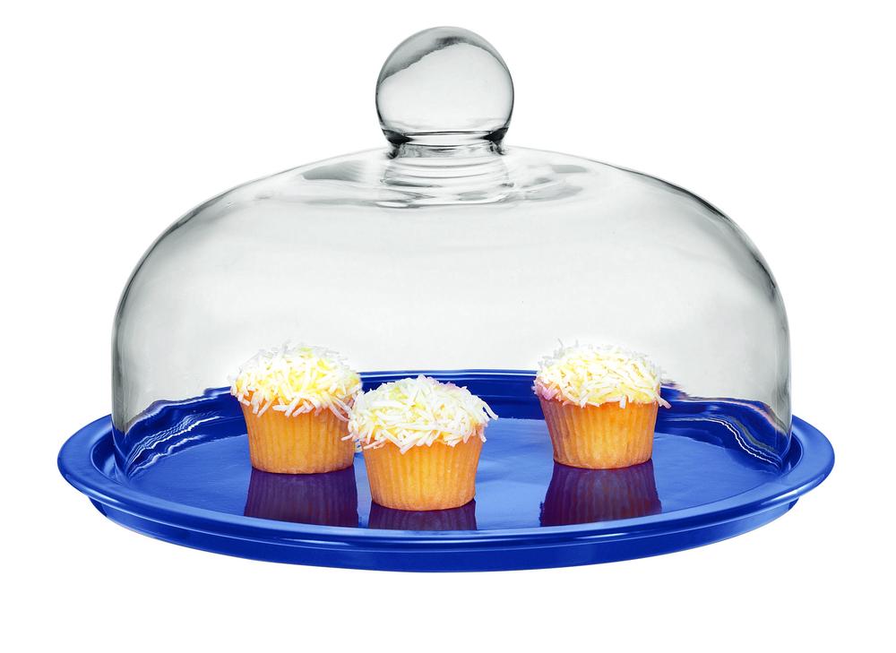 La Cuisson Cake Platter with Lid (Sky Blue), 9313803194410