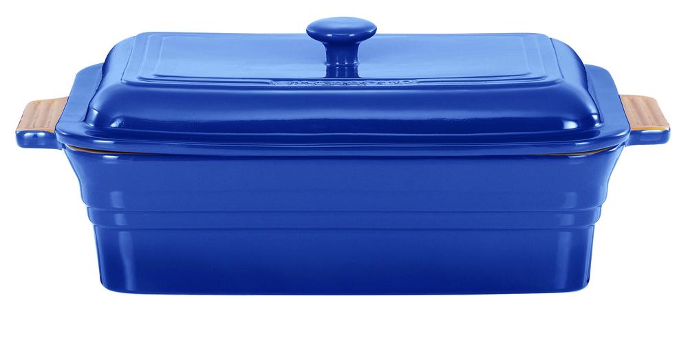 Chasseur La Cuisson Rectangular Dish 40cm With Lid Sky Blue