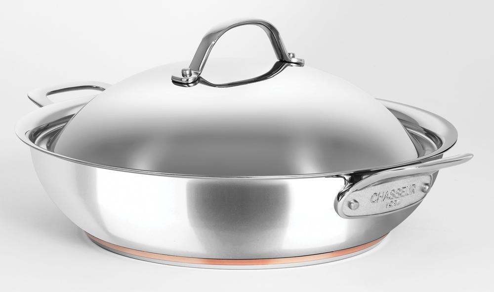 Chasseur Le Cuivre Chef s Pan With 2 Side Handles Stainless Steel