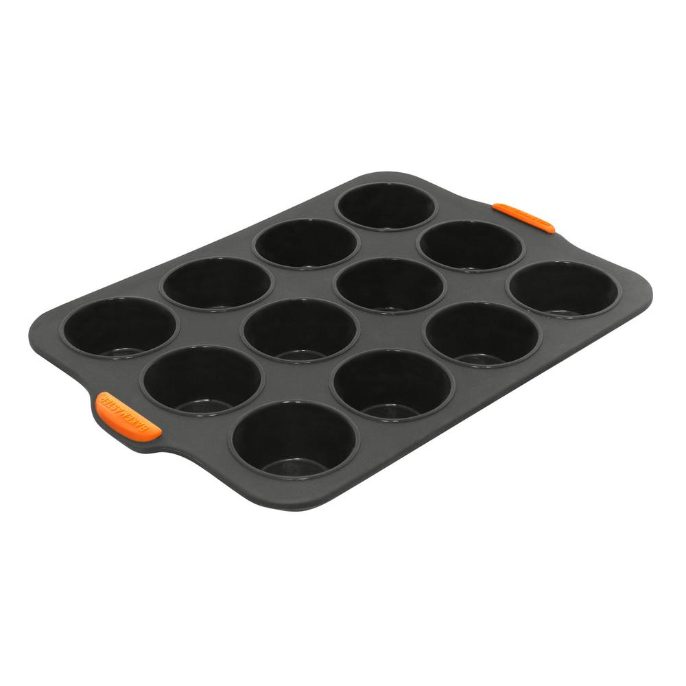 Silicone 12 Cup Muffin Pan (Grey) - 35.5x24.5cm, 9313803401303