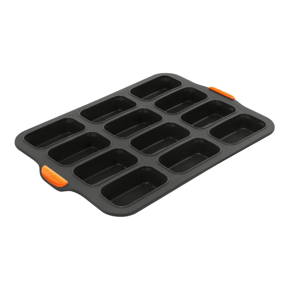 Silicone 12 Cup Mini Loaf Pan (Grey) - 35.5x24.5cm, 9313803401334