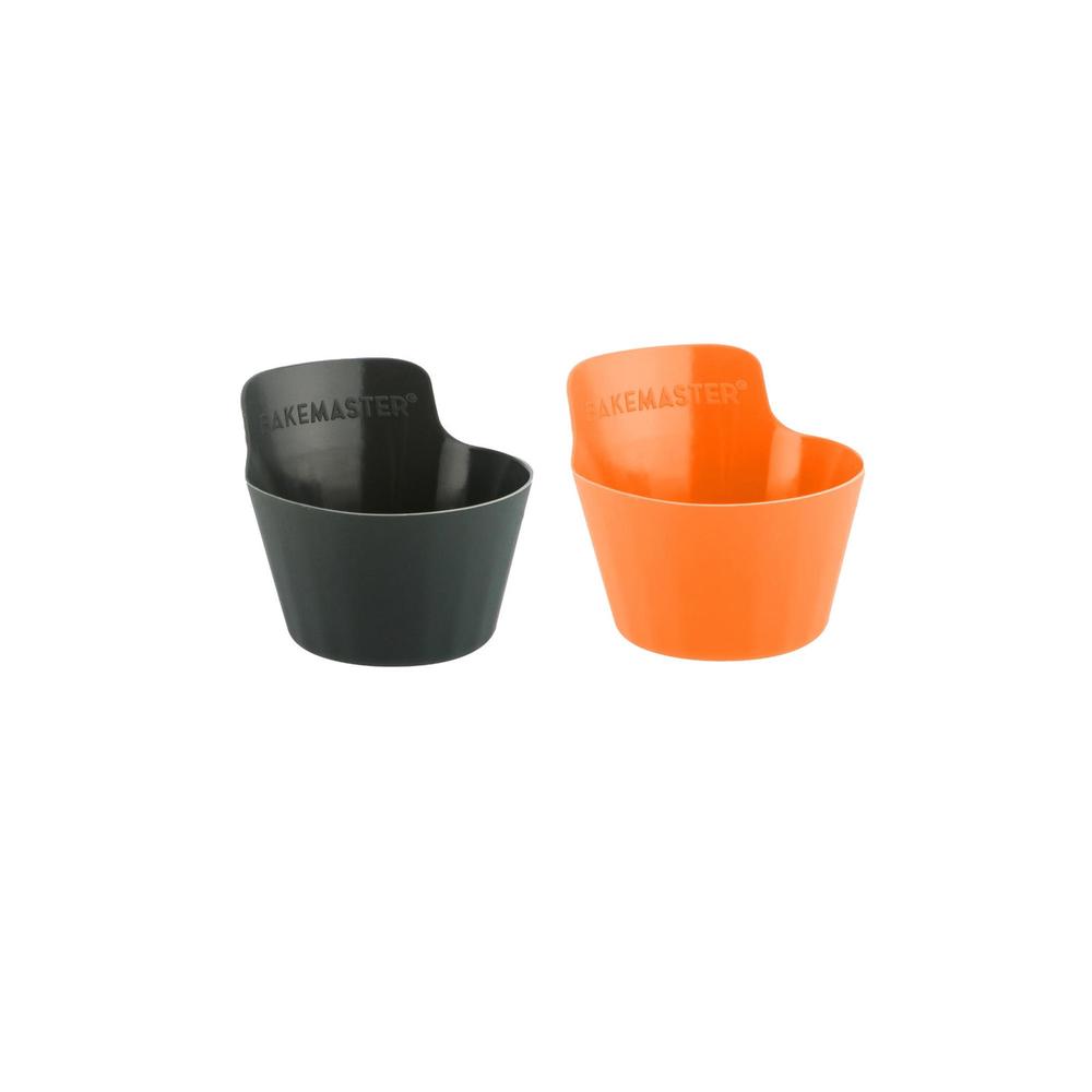 Bakemaster Silicone Baking Cups, Set of 12 (Grey/Orange), 9313803401563