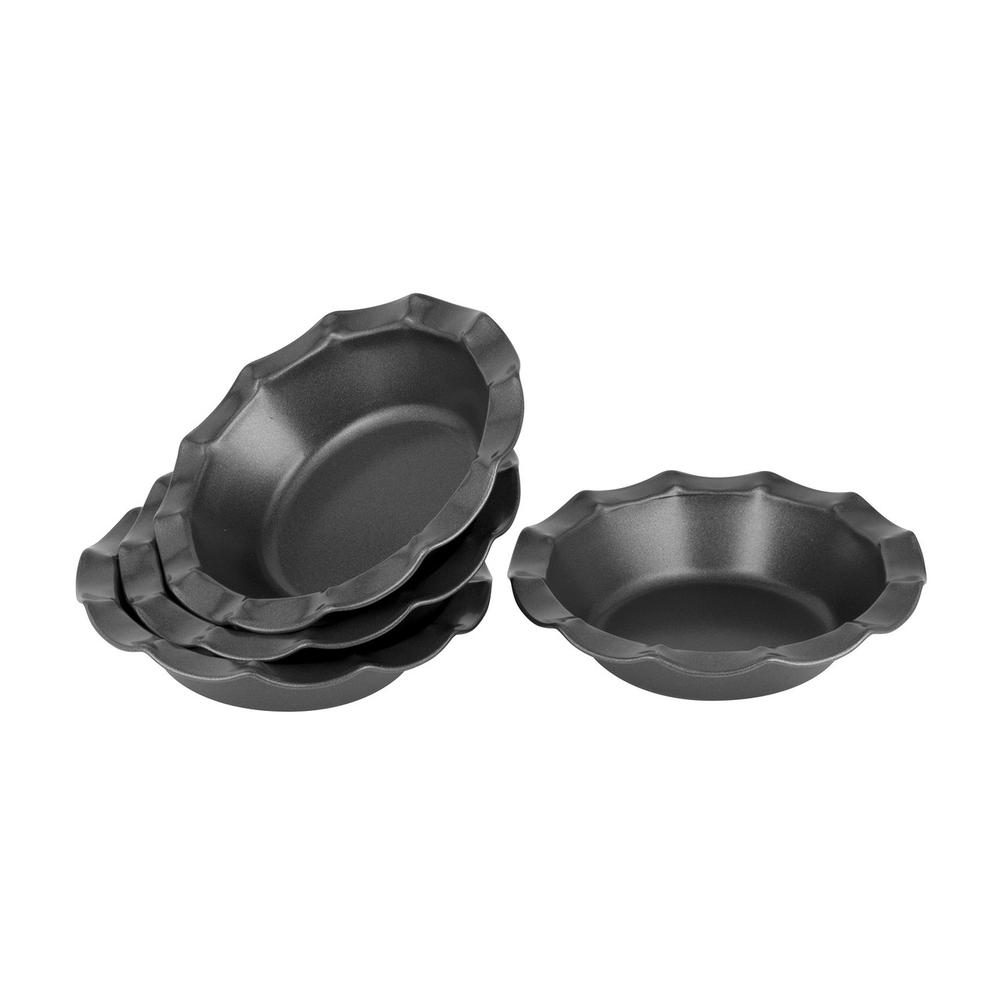 Bakemaster Non-Stick Fluted Pie Dish, Set of 4 - 13x3cm, 9313803401761