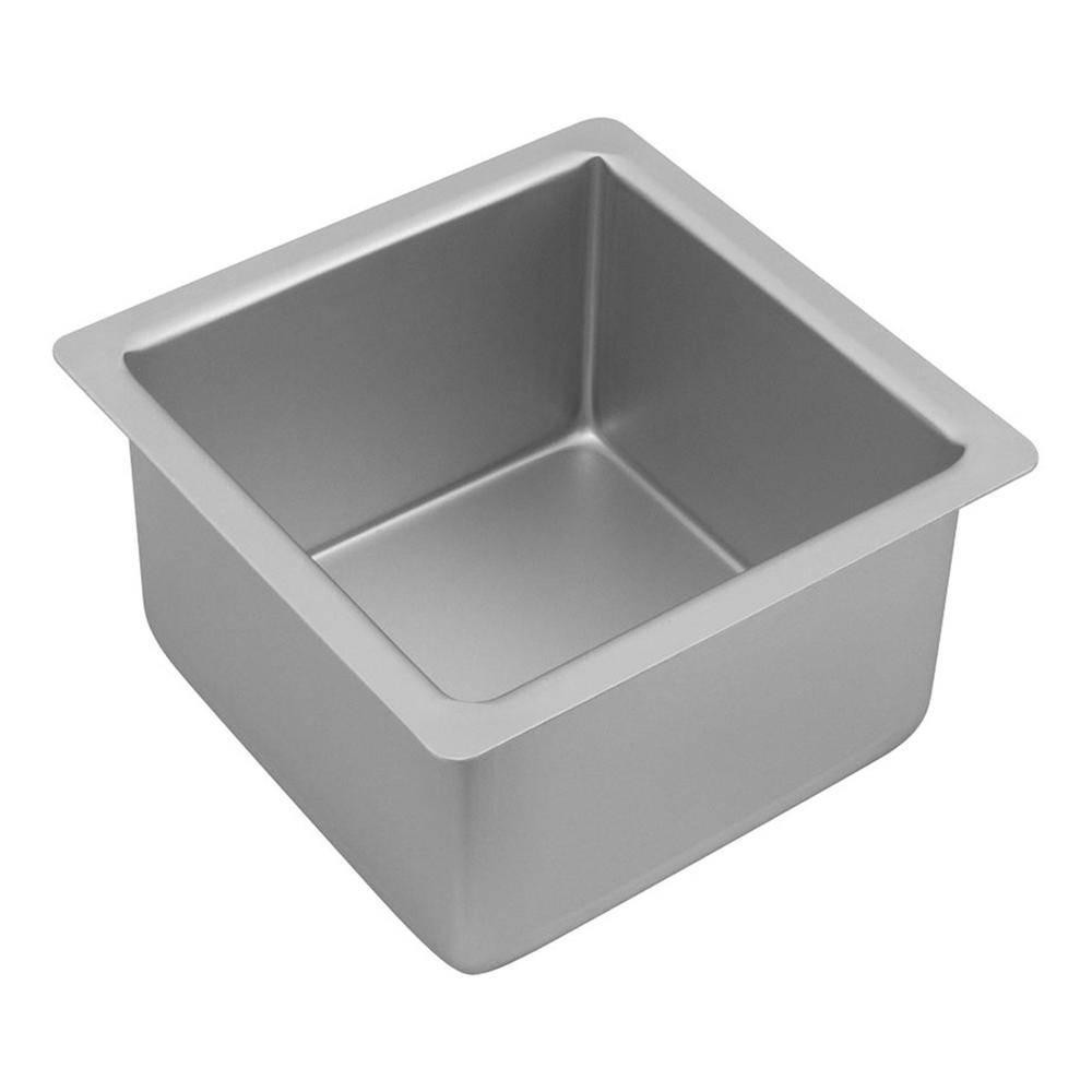 Bakemaster Anodised Square Deep Cake Pan (Silver) - 15x10cm, 9313803402355