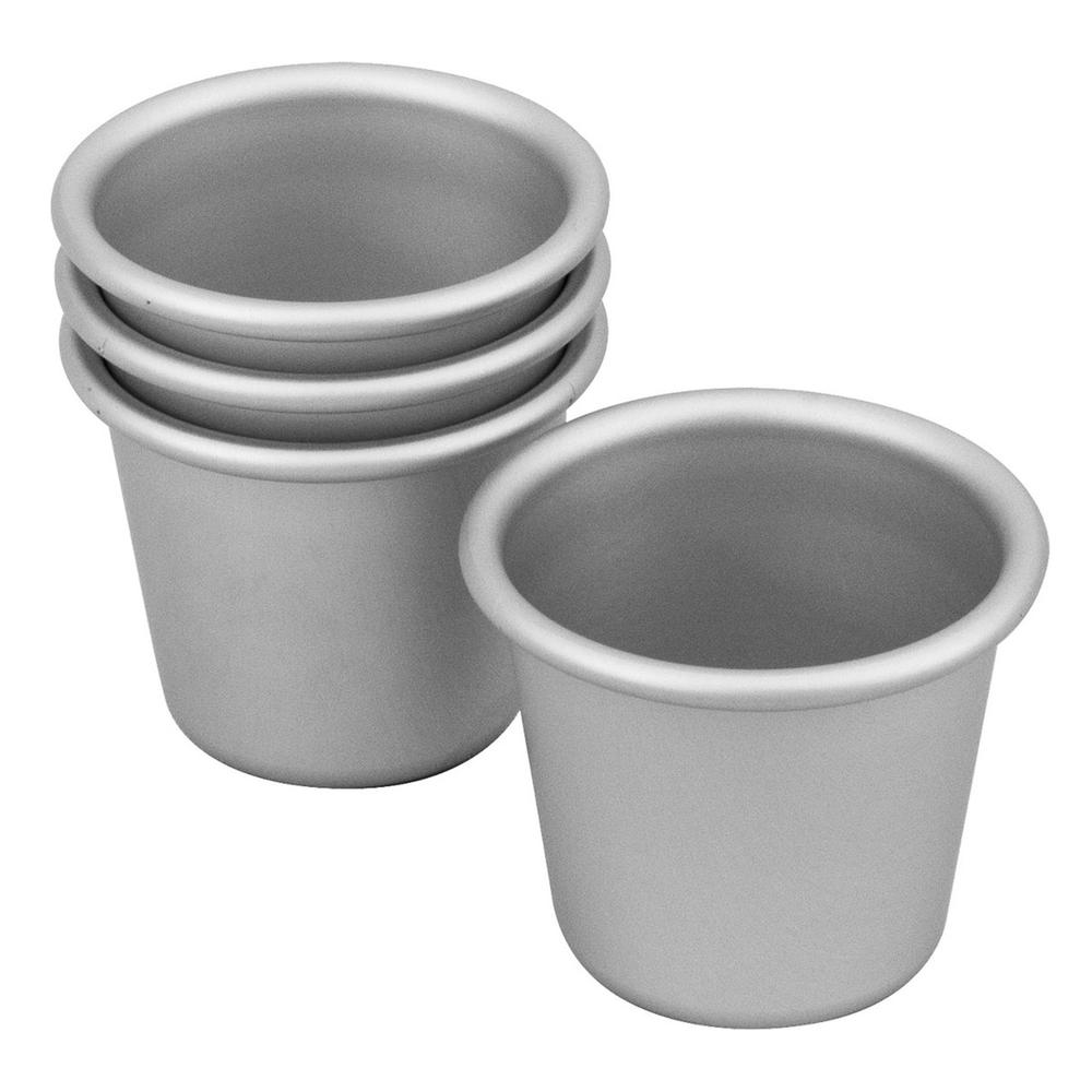 Bakemaster Anodised Dariole Pan, Set of 4 (Silver) - 6x5.5cm, 9313803402539