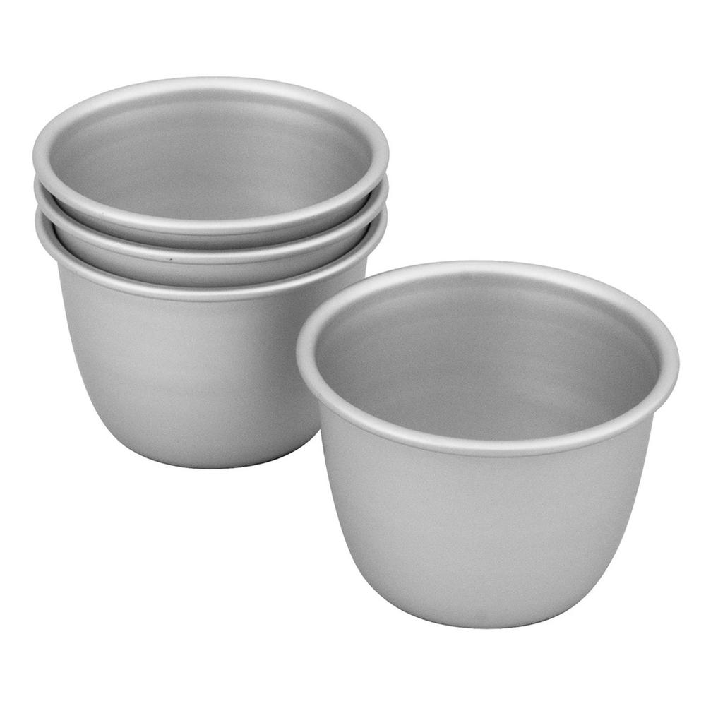 Anodised Pudding Pan, Set of 4 (Silver) - 7.5x6cm, 9313803402546