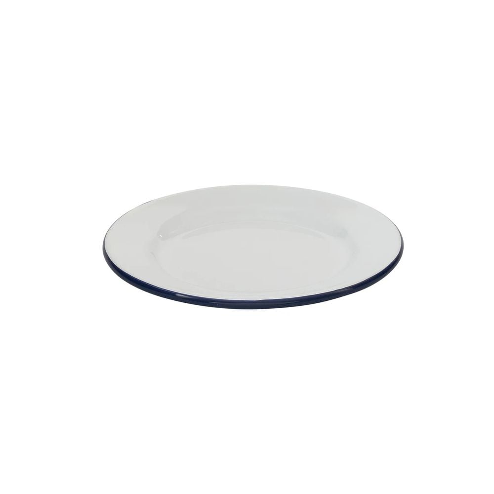 Bakemaster Enamel Side Plate (White with Navy Trim) - 20 x 1cm by Bakemaster - ISBN: 9313803404106
