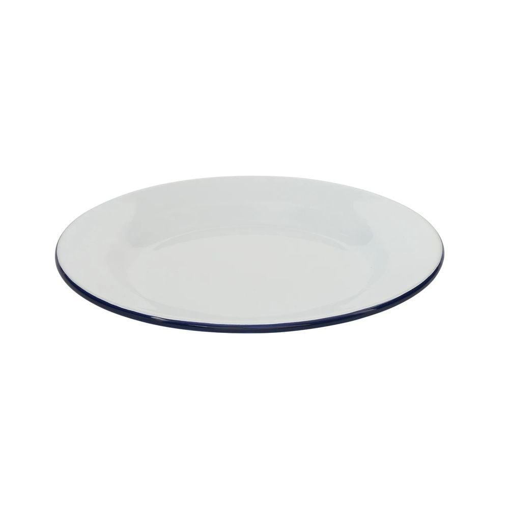 Bakemaster Enamel Entree Plate (White with Navy Trim) - 24 x 2cm by Bakemaster - ISBN: 9313803404113