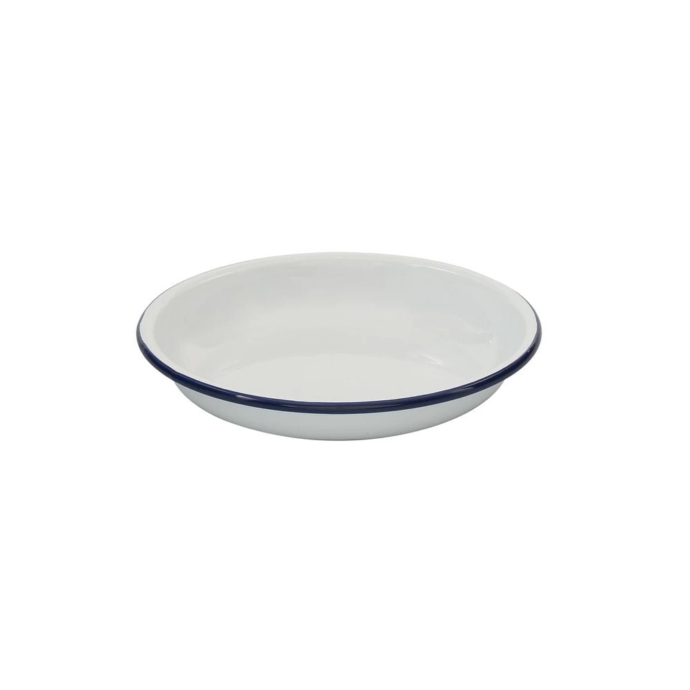 Bakemaster Enamel Pasta / Side Plate (White with Navy Trim) - 19 x 3cm by Bakemaster - ISBN: 9313803404144